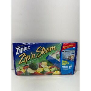 Ziploc Zip n Steam Medium Microwave Steam Cooking Bags 10 Count 7.25x8in 702509